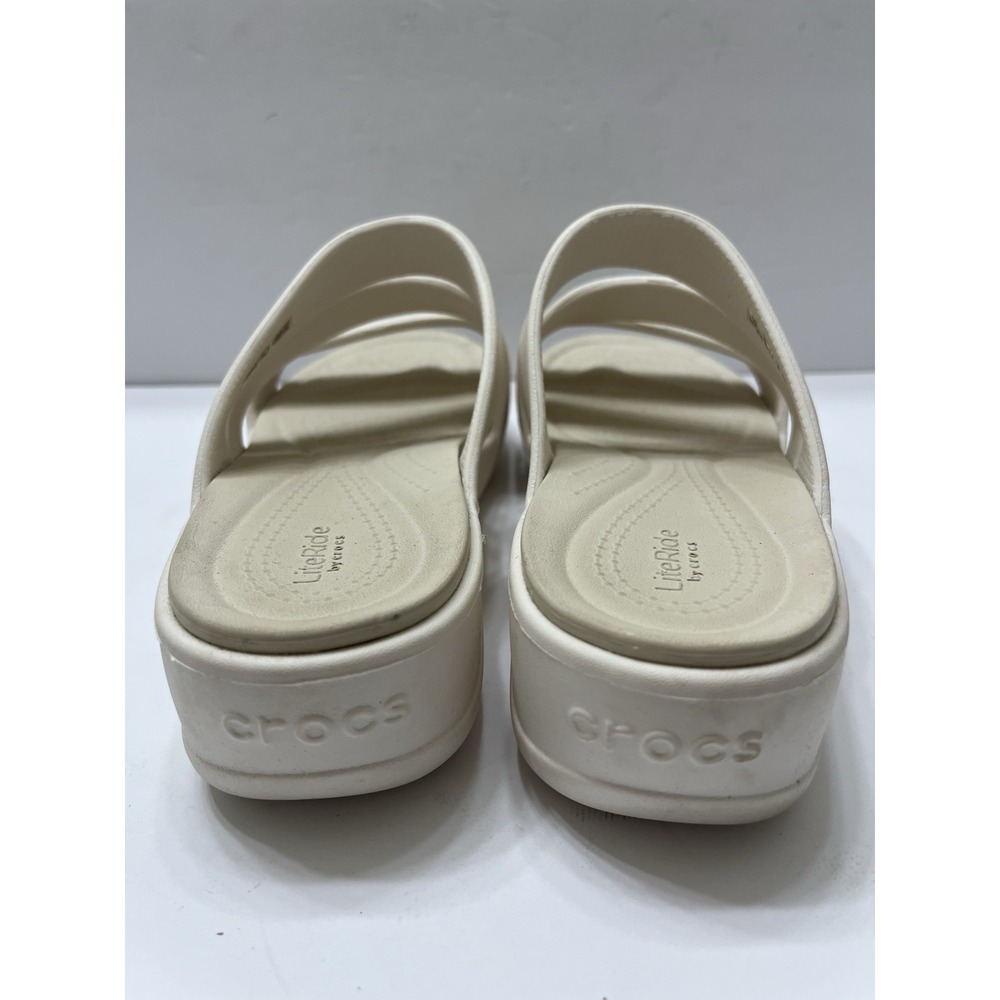 Crocs Women's Getaway Strappy Sandals Croslite Foam Footbed Slip On Cream Size 9 - Picture 3 of 8